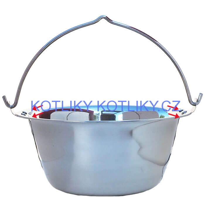 Nerezový kotlík 15 L (0,8 mm) s nýty + poklice