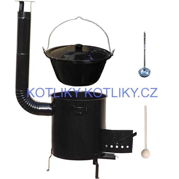 Smaltovaný kotlík 30 L (1,2 mm) + hrubostěnná (1,5 mm) kovová kotlina 45 STRONG