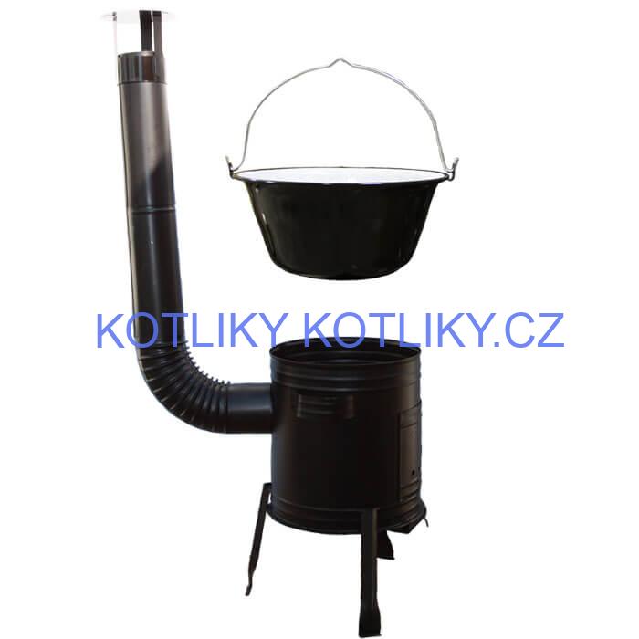 Smaltovaný kotlík 13 L (1,2 mm) + kovová kotlina 36 CLASSIC (KOV) Easy party