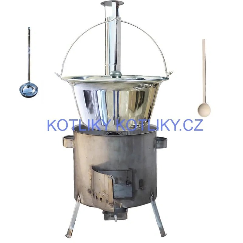 Nerezový kotlík 30 L (1,2 mm) INOX + nerezová kotlina 45 cm (1,5 mm) STRONG CLASSIC