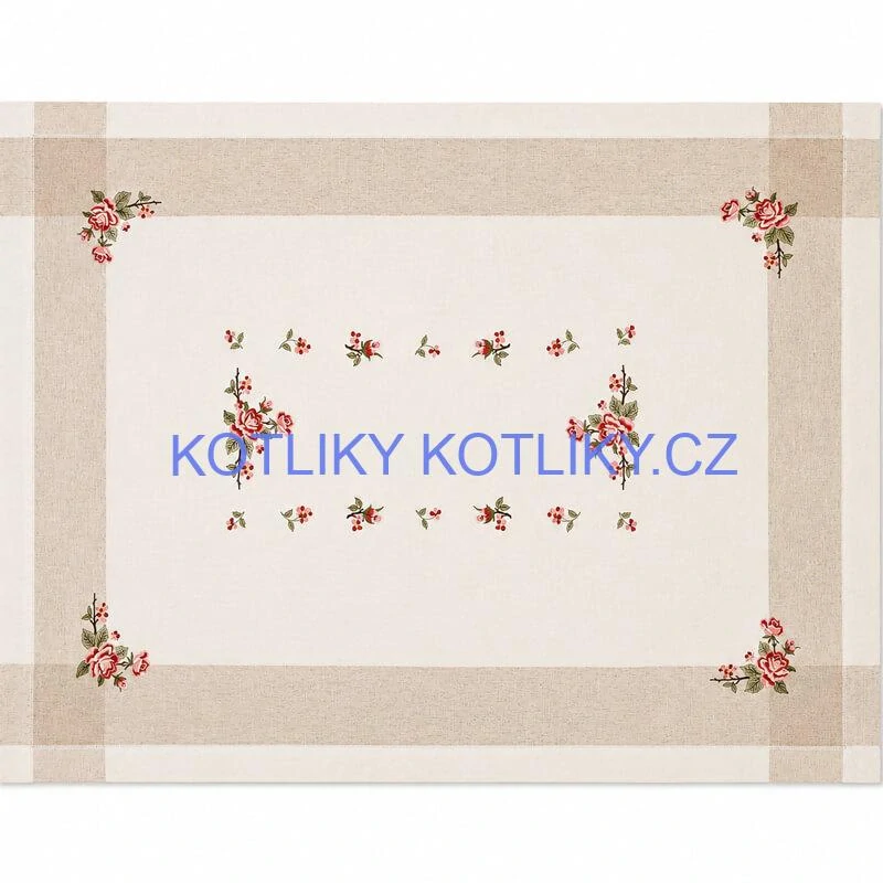 Hrubší textilní ubrus Růže Provence 130 × 180 cm