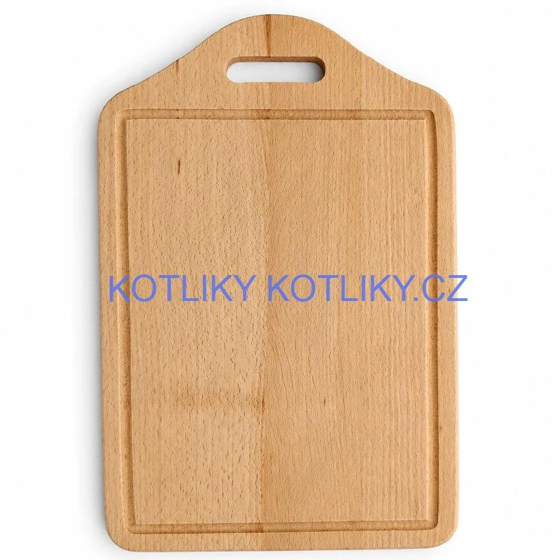 Dřevěná krájecí deska s rukojetí 40×25 cm — tvar štítu