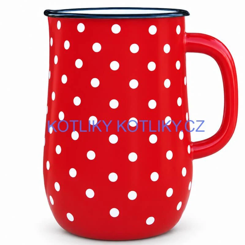 Smaltovaný džbán 2,5 l – červený puntík