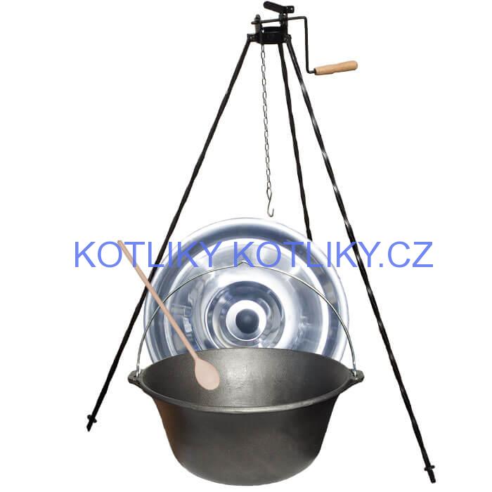 Litinový kotlík 7,2 L + stojan s kladkou VAR