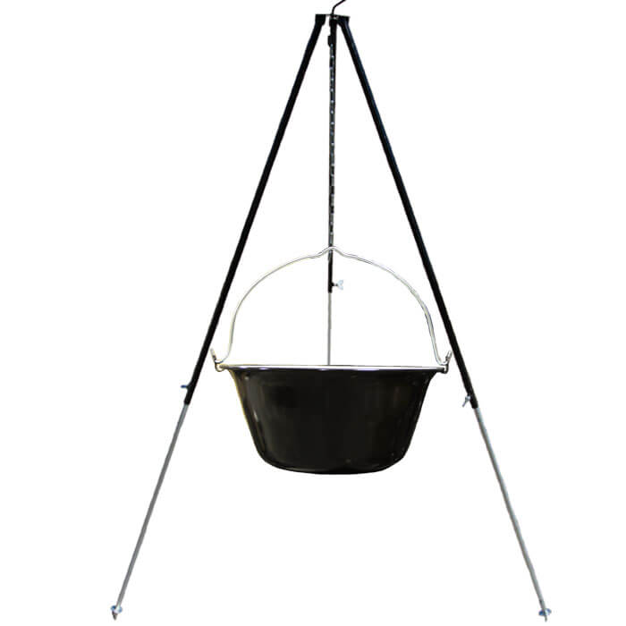 Smaltovaný kotlík 30 L + teleskopicka trojnožka 1,7 m