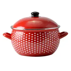 Smaltovaný hrnec 4,8 l červený 20 cm (tečkovaný)