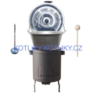 Nerezový kotlík 15 L (1,5 mm) + hrubostěnná (1,5 mm) a žáruvzdorná kotlina 36 PLUS 600
