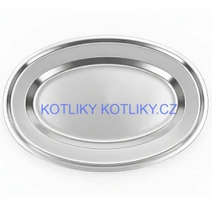 Nerezový oválný podnos (30,5cm) – Odolný servírovací tác na maso i koláče