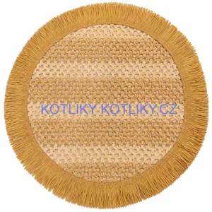 Kulatá přírodní podložka pod talíř se třásněmi 37 cm