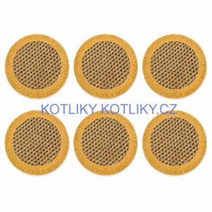 Přírodní podložky pod talíř se třásněmi 37 cm, 6 ks