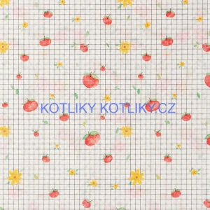 Omyvatelný ubrus Jablka a květiny 137 × 183 cm