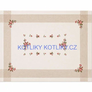 Hrubší textilní ubrus Růže Provence 130 × 180 cm