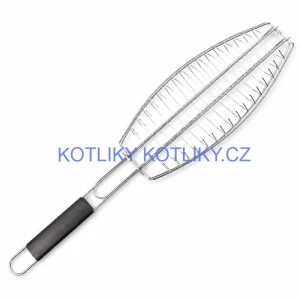 BBQ grilovací rošt na ryby – nerezové grilovací kleště 65 × 15 × 4 cm