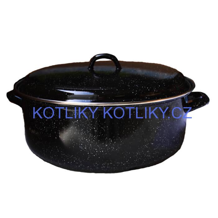Smaltovaný černý kastrol 13 L