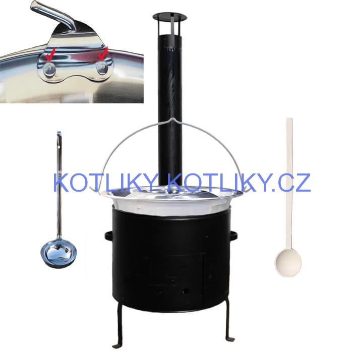 Smaltovaný kotlíkový set 36 cm + zesílený nerezový kotlík 15 L