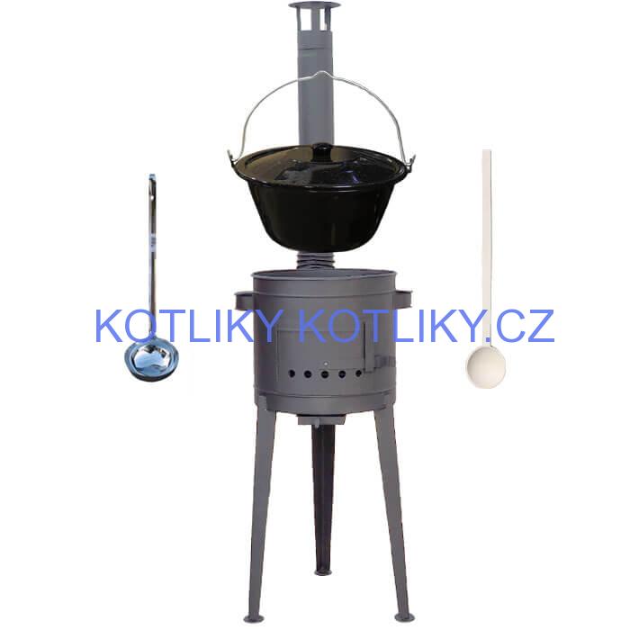 Smaltovaný kotlík 30 L + vysoká kotlina 45 cm PLUS 600