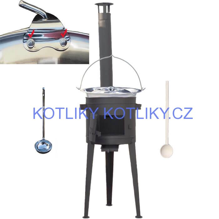 Nerezový kotlík 30 L (0,8 mm) s nýty + vysoká kotlina 45 cm PLUS 600