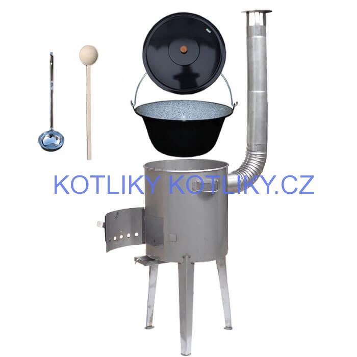 Smaltovaný kotlík 13 L (1,2 mm) + nerezová kotlina 36 cm LUXUS