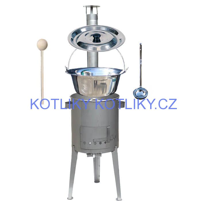 Nerezový kotlík 15 L (1,2 mm) + nerezová kotlina 36 cm LUXUS