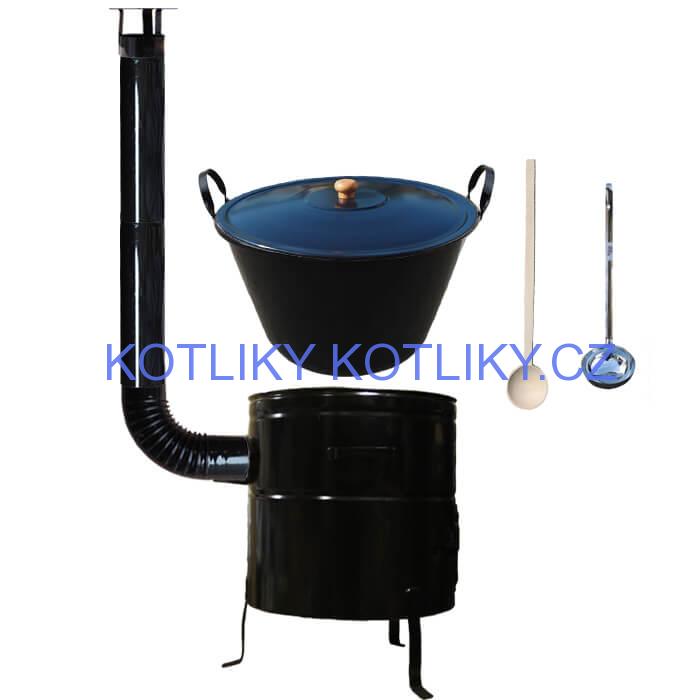 Smaltovaný kotel 80 L + kovová kotlina 58 cm BIG PARTY