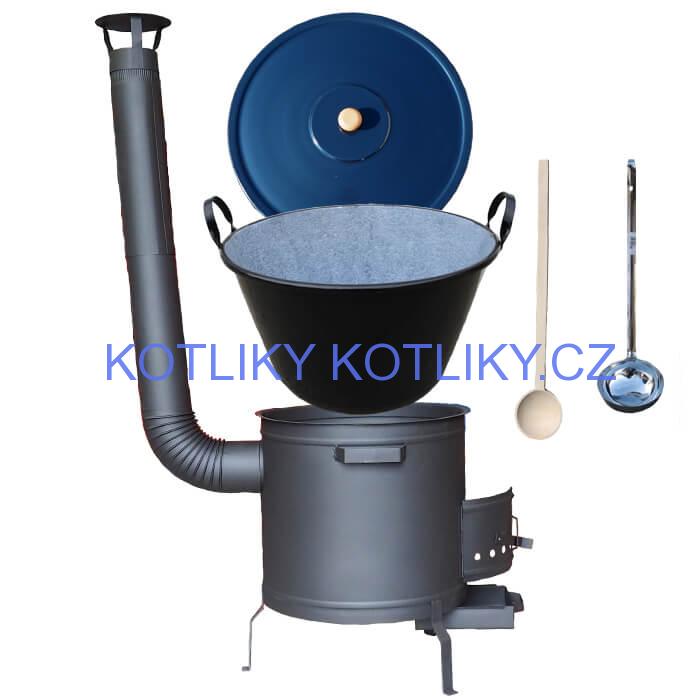 Smaltovaný kotel 50 L + žáruvzdorná kotlina 50 cm PLUS 600
