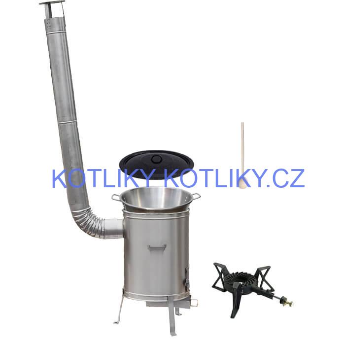 Nerezový kotel 40 L + nerezová kotlina 45 cm + hořák LUX