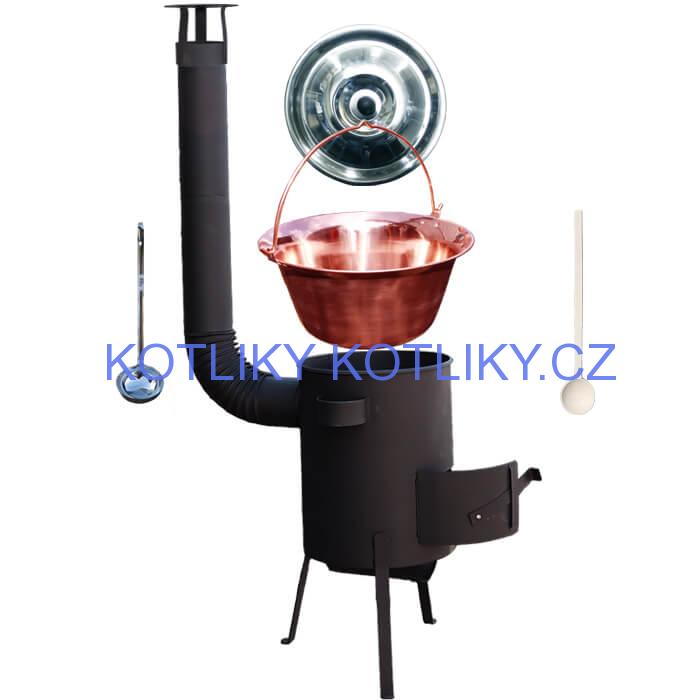 Měděný kotlík 20 L (1,2 mm) + žáruvzdorná kotlina 42 PLUS 600 4 MM