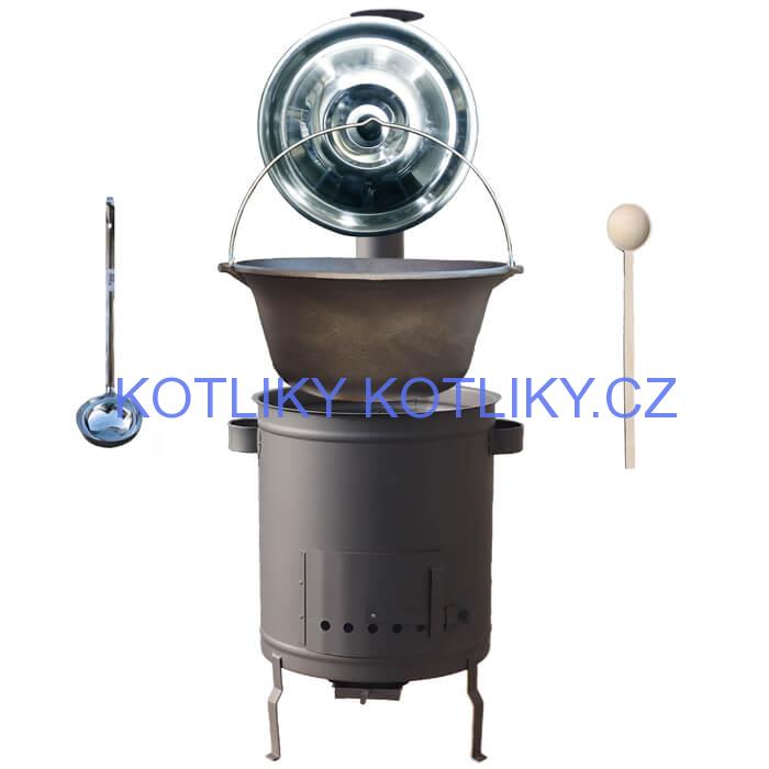 Litinový kotlík 22 L + silnostěnná (1,5 mm) a žáruvzdorná kotlina 45 PLUS 600