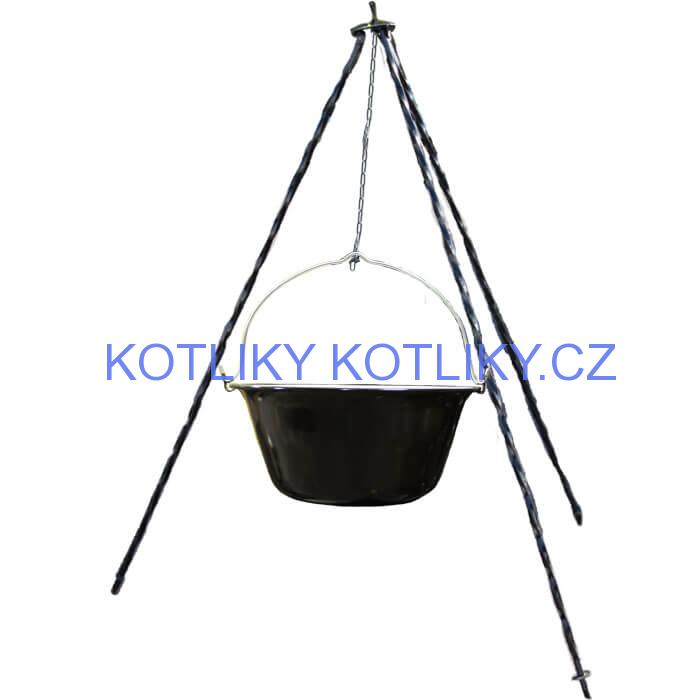 Smaltovaný kotlík 13 L + trojnožka 1,2 m