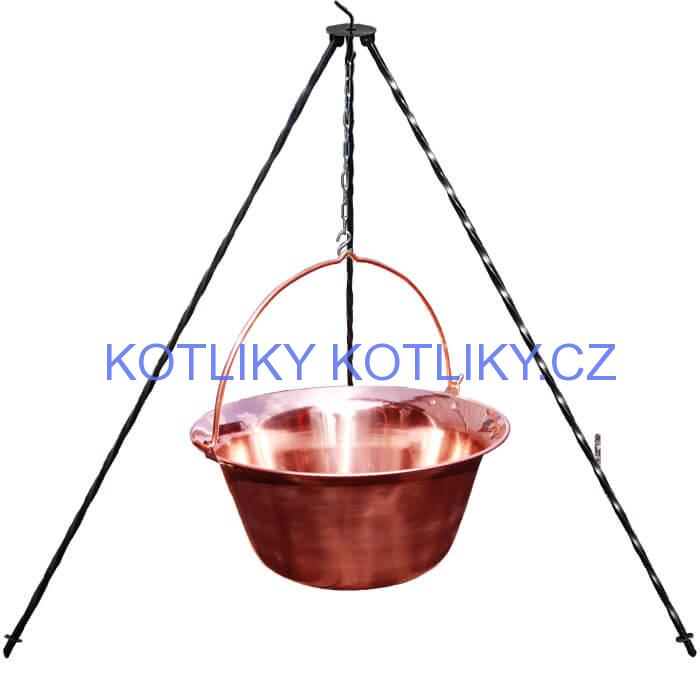 Měděný kotlík 14 L (1,2 mm) + trojnožka 1,2 m
