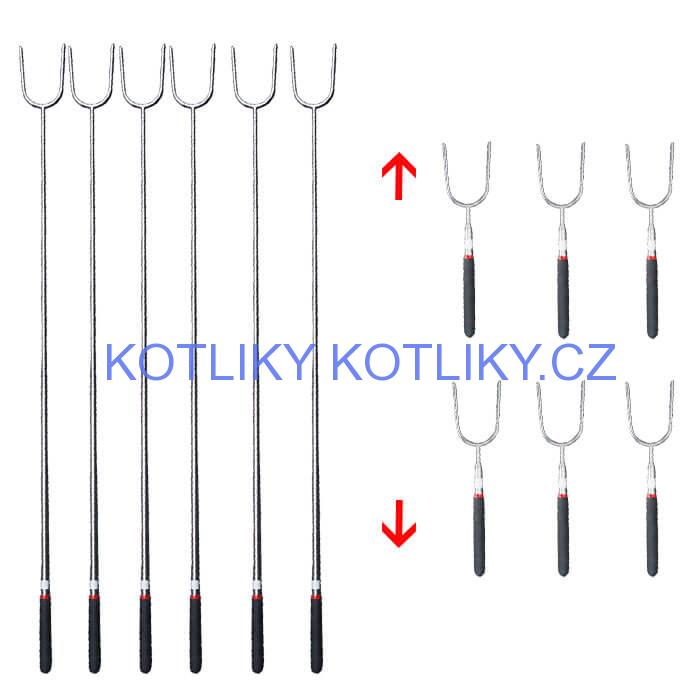 Vidličky na opékání 24,5 cm - 84,5 cm - teleskopické 12 ks