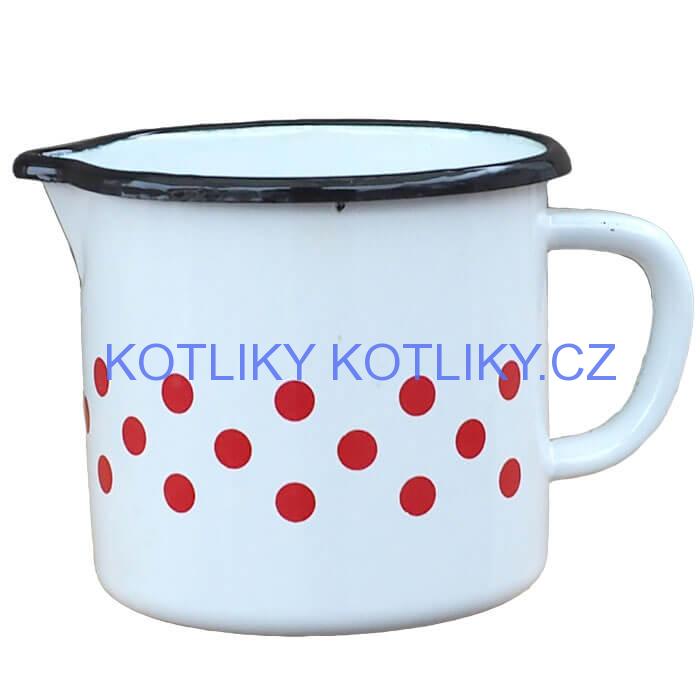 Smaltovaný hrnek s ouškem 0,6 L - tečkovanou