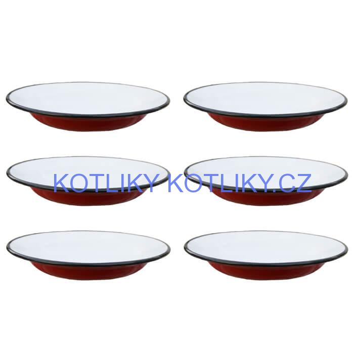 Souprava smaltovaných mělkých talířů 22 cm 6 ks