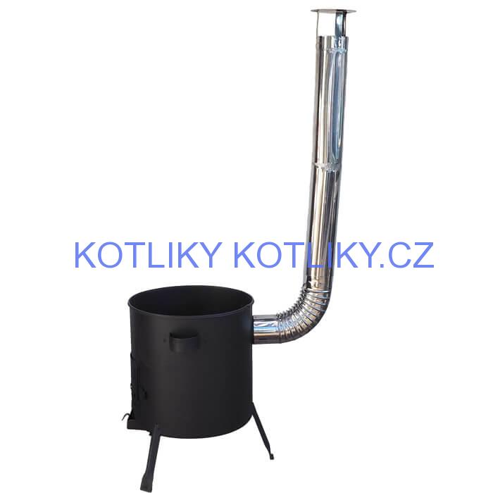 Kotlina 42 cm (1 mm) s žáruvzdornou barvou PLUS 600 + nerezový kouřovod