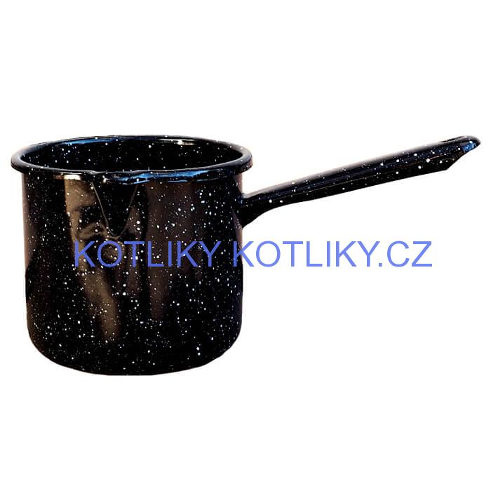 Smaltovaný hrnek s rukojetí 1 L - Černý