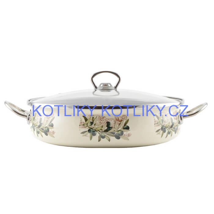 Smaltovaná pánev s poklicí 26 cm OLIVA