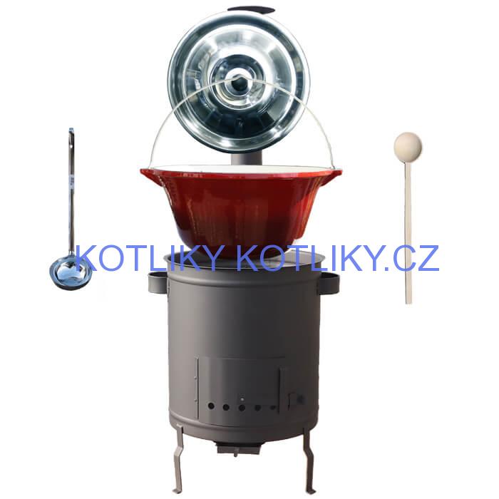 Litinový kotlík 16 L + silnostěnná (1,5 mm) žáruvzdorná kotlina 36 PLUS 600