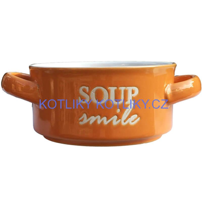 Keramická miska na polévku - oranžová SOUP