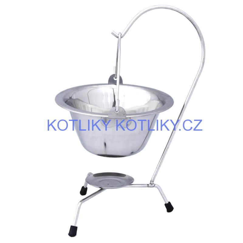 Servírovací kotlík na guláš nerezový 0,8 l + stojánek