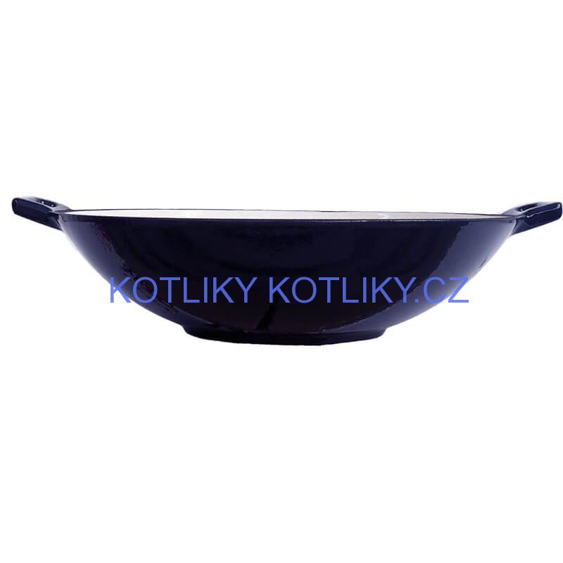 Litinový wok – smaltovaný povrch 37 cm