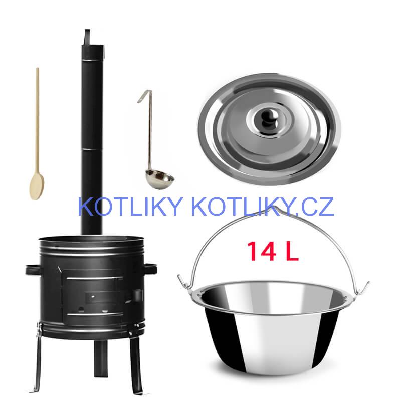 Nerezový kotlík 14 L + kovová kotlina 36 KOV
