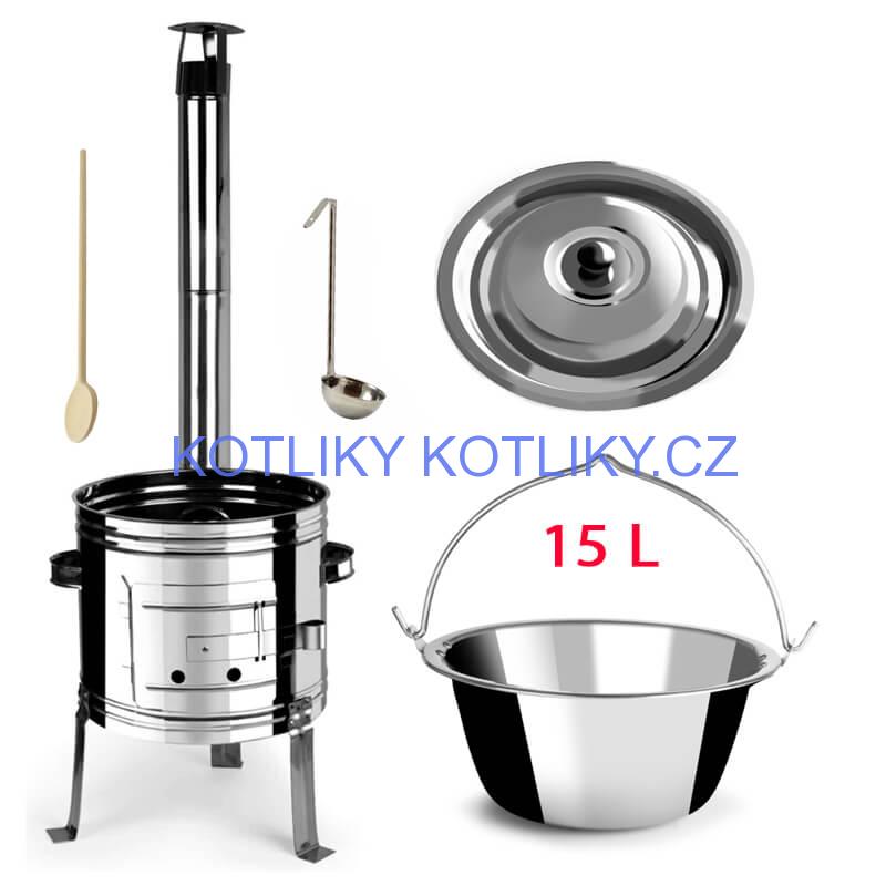 Nerezový kotlík 15 L + nerezová kotlina 36 INOX
