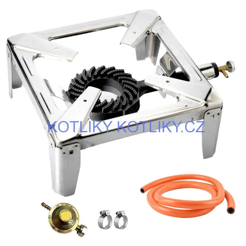Plynový hořák - vařič 3,5 kW PB INOX + připojovací příslušenství