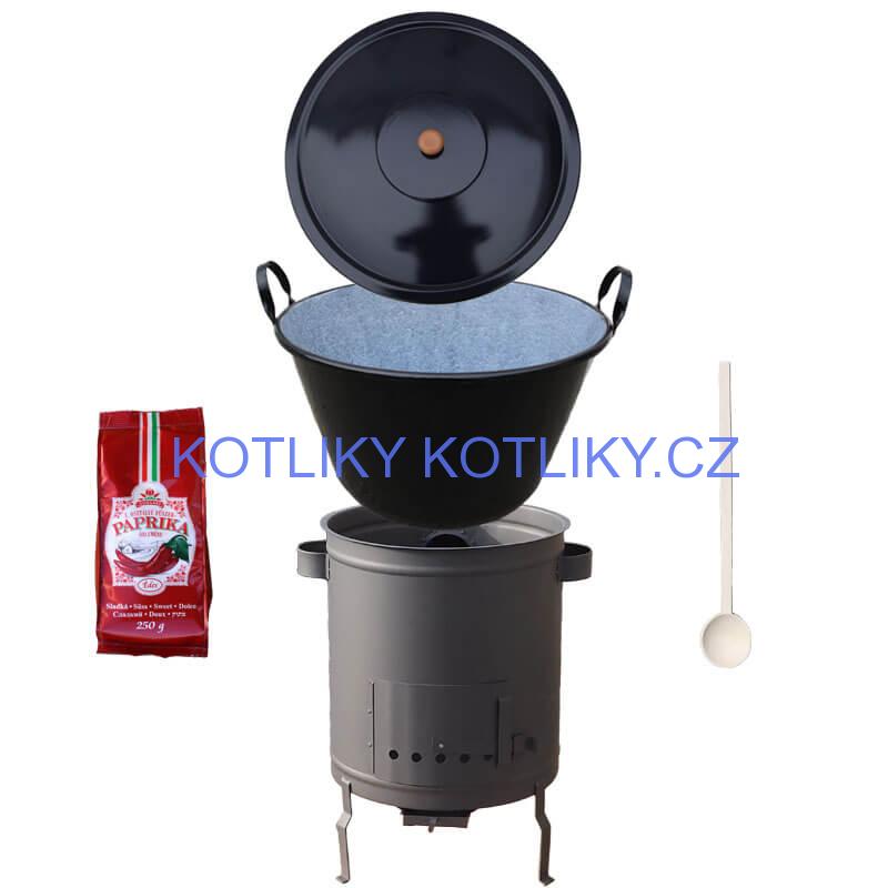 Smaltovaný kotel 60 L + silná kovová kotlina 53 cm (1,5 mm) STRONG PLUS 600 + sladká paprika 250 g