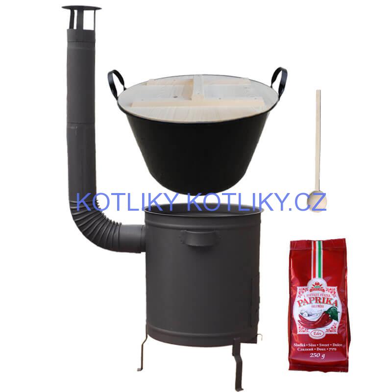 Smaltovaný kotel 80 L + silná kovová kotlina 60 cm (1,5 mm) STRONG PLUS 600 + sladká paprika 250 g