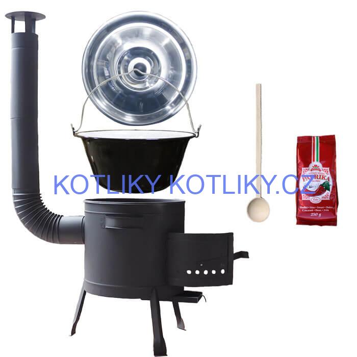 Smaltovaný kotlík 20 L (1,2 mm) + hrubostěnná (1,5 mm) a žáruvzdorná kotlina 42 PLUS 600