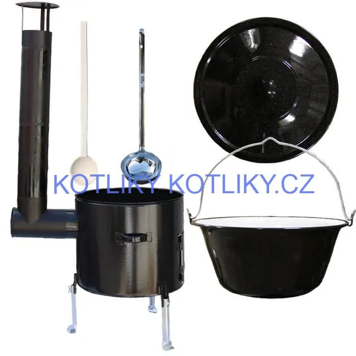 Smaltovaný kotlík 30 L + smaltovaná kotlina 45 Easy party