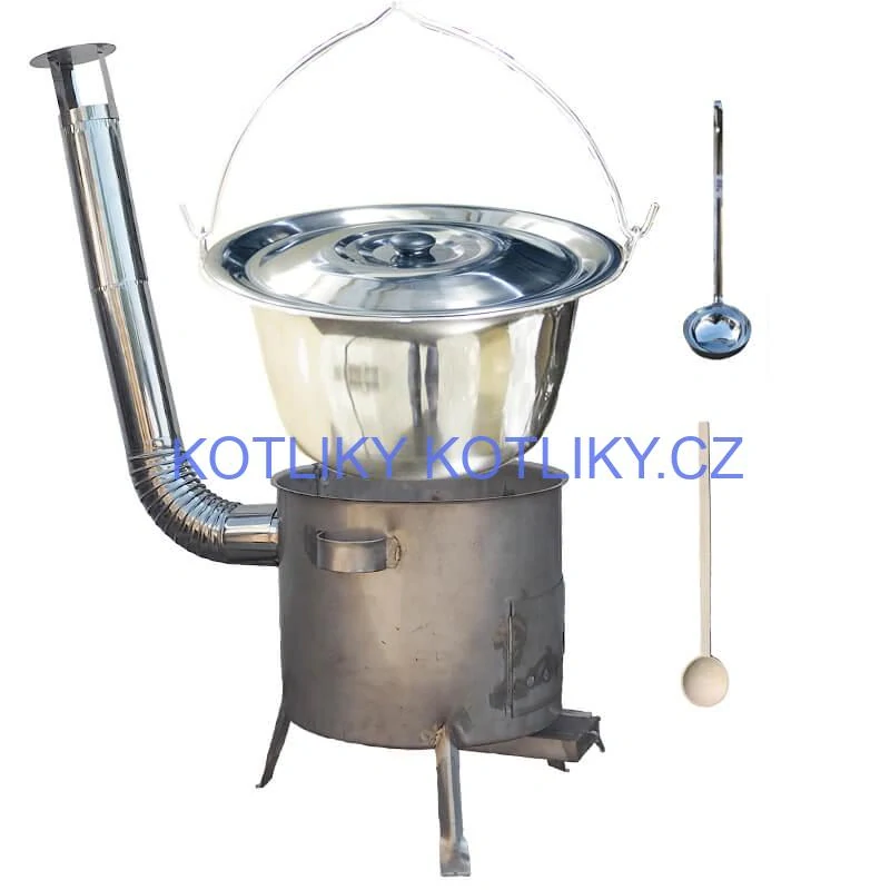Nerezový kotlík 30 L (1,2 mm) INOX + nerezová kotlina 45 cm (1,5 mm) STRONG CLASSIC
