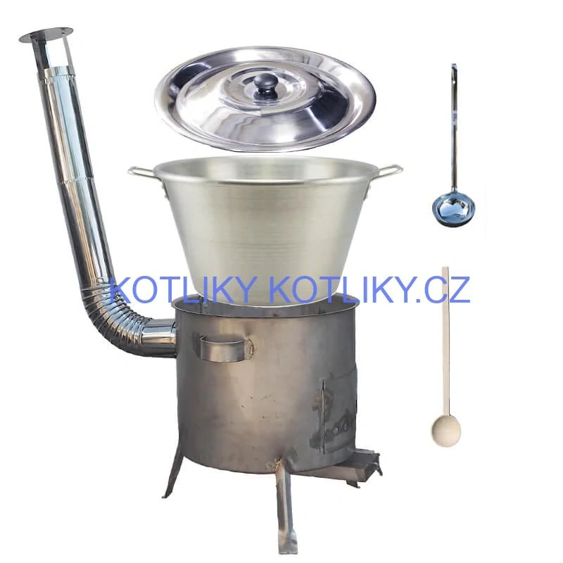 Nerezový kotel 40 L (1,2 mm) INOX + nerezová kotlina 45 cm (1,5 mm) STRONG CLASSIC