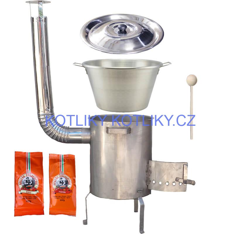 Nerezový kotel 40 L + nerezová kotlina 45 cm 1,5 mm STRONG EXCLUSIVE + paprikové koření na guláš